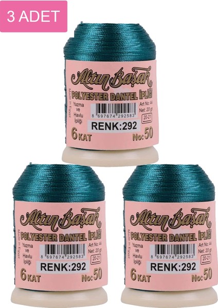 3 Adet Altınbaşak Oya ve Dantel Ipi 20 gr - Royaleks - No: 292