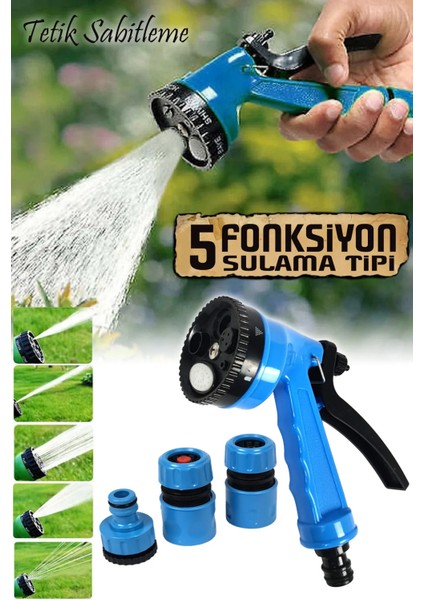 Sulama Tabancası 5 Fonksiyonlu Sulama Spreyi Seti 5 Parça Set AE045