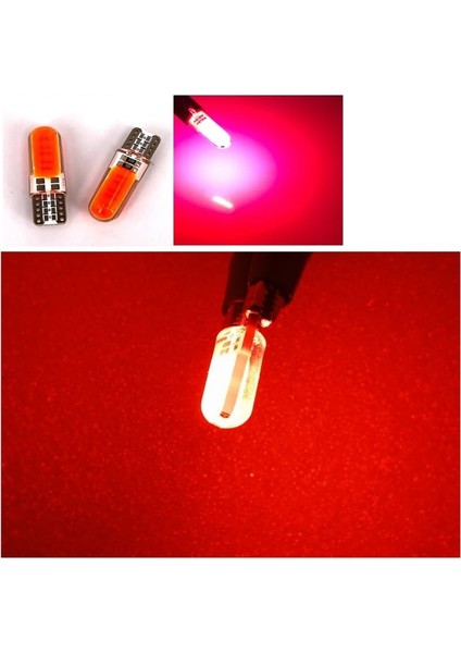 ( 2 x Adet ) 1 Takım Professıonal T10 LED Red T10 LED Dipsiz Ampul 12 Smd Chıp Seri Kırmızı