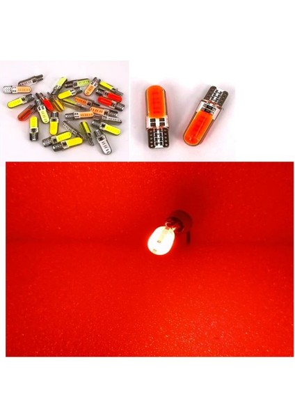 ( 2 x Adet ) 1 Takım Professıonal T10 LED Red T10 LED Dipsiz Ampul 12 Smd Chıp Seri Kırmızı