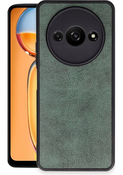 Xiaomi Redmi A3 4g Kılıf Aras Deri Kapak - Koyu Yeşil Svlrs