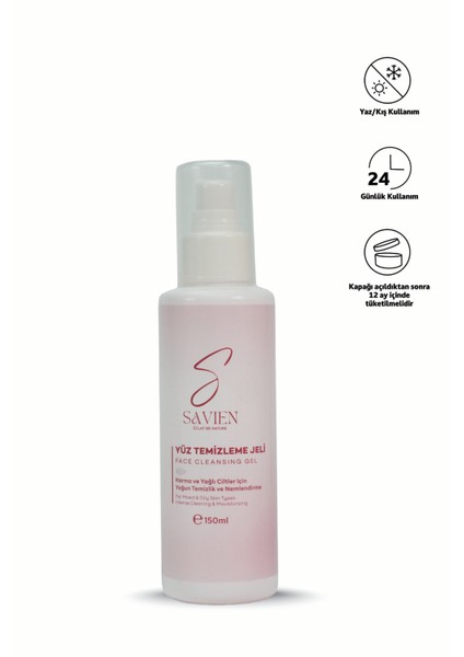 Yüz Temizleme Jeli – Karma ve Yağlı Ciltler İçin | Nemlendirici ve Siyah Nokta Karşıtı – Gözenek Temizleyici – 150 ml modelleri