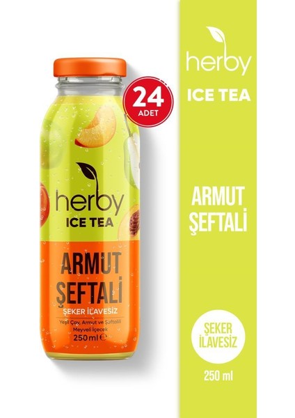 Ice Tea Armut Şeftali Soğuk Çay Şeker İlavesiz 250 ml x 24