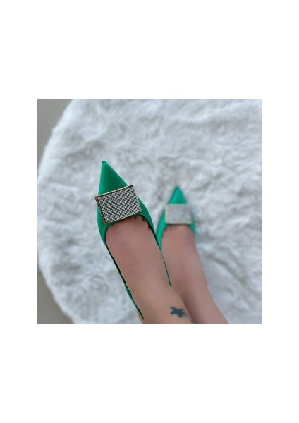 Kare Taş Süslemeli Stiletto