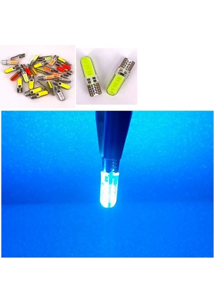 ( 2 x Adet ) 1 Takım Professıonal T10 LED Ice Blue T10 LED Dipsiz Ampul 12 Smd Chıp Seri Buz Mavi