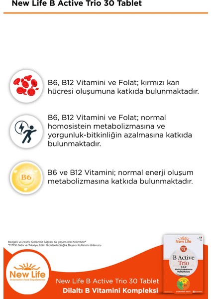 New Life B Active Trio 30 Tablet 2 Adet fırsatları
