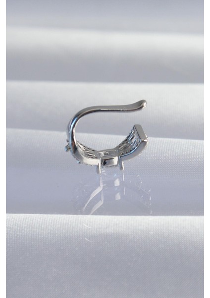 Pirinç Gümüş Renk Zirkon Taş Kaplama Earcuff Küpe fiyatları