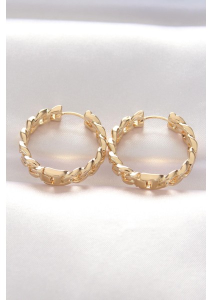 Pirinç Gold Renk Zincir Model Halka Küpe fiyatları