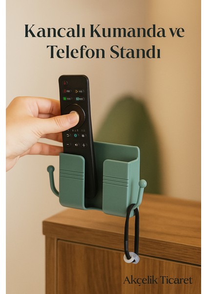 Akçelik Kancalı Kumanda ve Telefon Standı