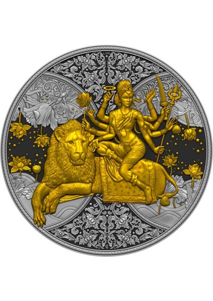 Agakulche Durga Rutenyum 2023 Altın Kaplama Gümüş Sikke Coin