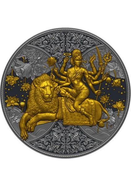 Agakulche Durga Rutenyum 2023 Altın Kaplama Gümüş Sikke Coin