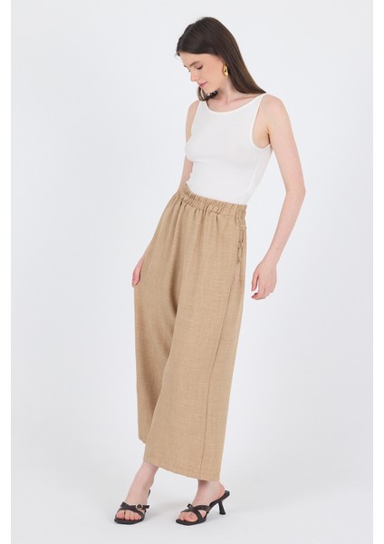 Vizon Keten Dokulu Pamuklu Yan Detaylı Bol Paça Pantolon 4820A fiyatları