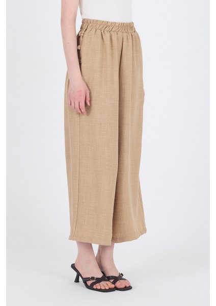 Vizon Keten Dokulu Pamuklu Yan Detaylı Bol Paça Pantolon 4820A indirimleri