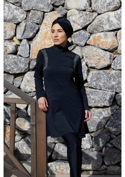 Mira Model Omzu Taşlı Lycralı Tasarım Tesettür Ikili Mayo Takım modelleri