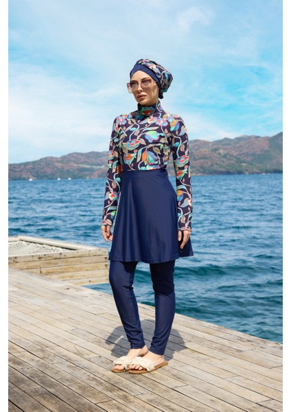 Ebru Model Lycralı Tasarım Tesettür Ikili Mayo Takım fiyatları