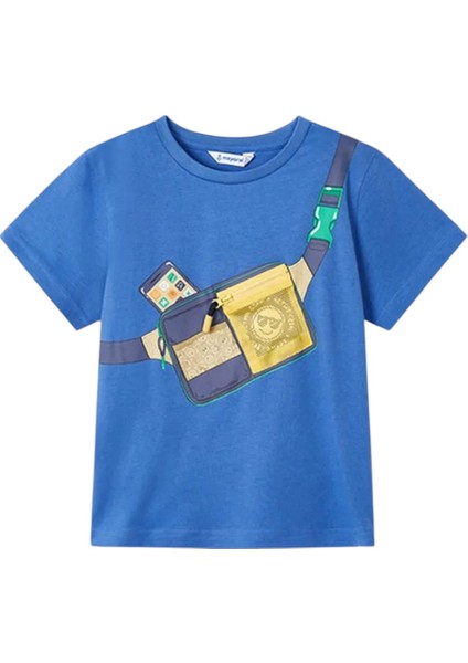Erkek Çocuk Baskılı Tişört Mavi 3018