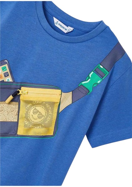 Erkek Çocuk Baskılı Tişört Mavi 3018 modelleri