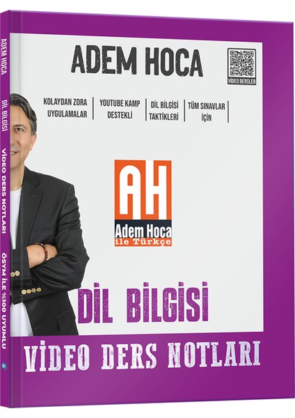 Adem Hoca Tüm Sınavlar Için Dil Bilgisi Video Ders Kitabı Kr Akademi Yayınları