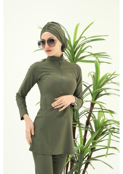 Golf Yeşil Tasarım Tesettür Mayo Takım modelleri