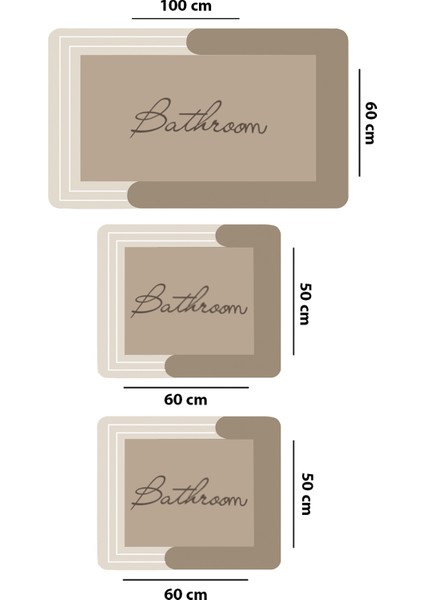 Nakoe 3'lü Banyo Paspas Seti Takımı, Kaydırmaz Tabanlı Djtbanyo fiyatları