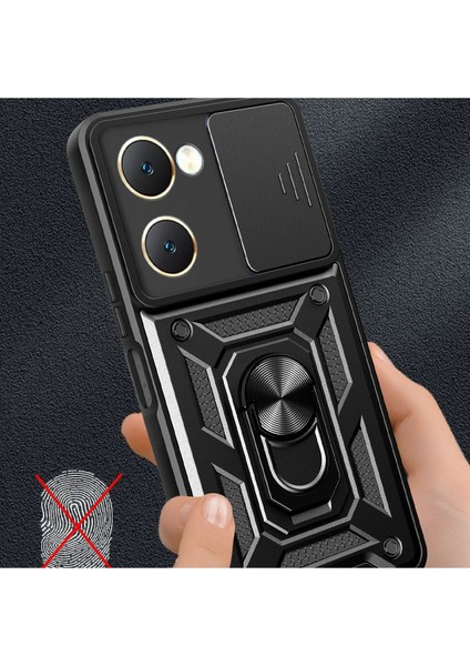 Vivo Y18 Kılıf Pars Lens Yüzüklü Silikon - Kırmızı Svlrs modelleri