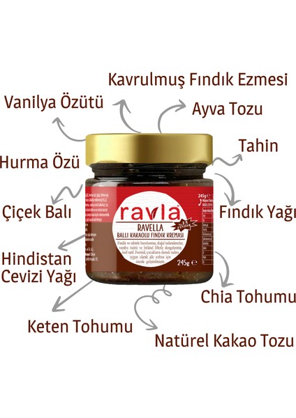 Ravella Ballı Kakaolu Fındık Kreması - 245gr fiyatları