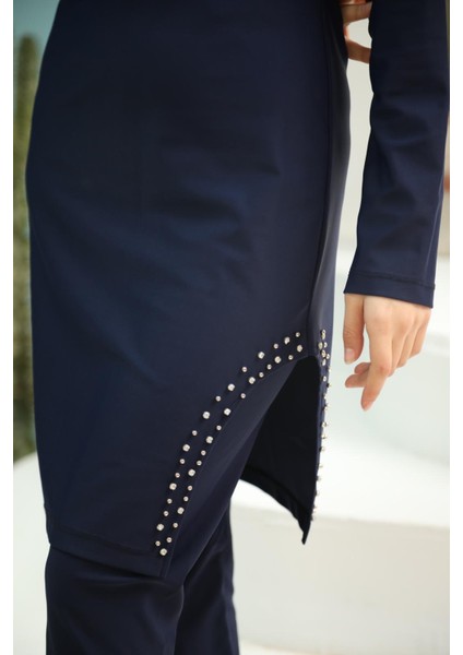 Lacivert Çakım Taşlı Tasarım Testtür Mayo Takım fiyatları