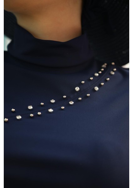 Lacivert Çakım Taşlı Tasarım Testtür Mayo Takım fırsatları