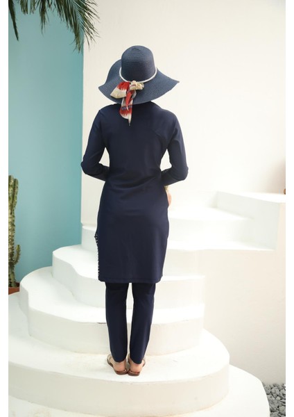 Lacivert Çakım Taşlı Tasarım Testtür Mayo Takım indirimleri