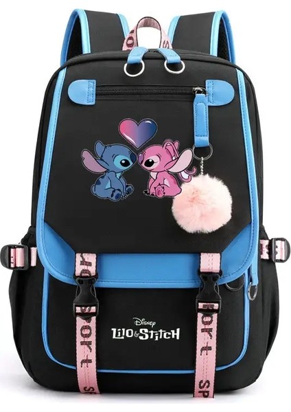 Çocuklar Için Okul Sırt Çantası Genç Lilo Stitch Schoolbag Kızlar Erkek Çocuklar Sırt Çantası Genç Çantası USB Şarjı Kitap Çantası Renk: 2 (Yurt Dışından)
