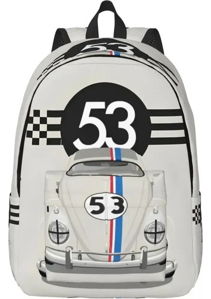 Herbie Numarası 53 Pocket Öğrencisi Iş Yarış Arabası Meraklıları ile Moda Sırt Çantası Stripe Daypack Erkekler Kadın Dizüstü Bilgisayar Omuz Çantası Renk: 6/boyut: Çocuklar Için (Yurt Dışından)
