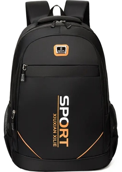 Moda Büyük Kapasiteli Öğrenci Schoolbag Sırt Çantası Erkekler Yeni Iş Seyahat Unisex Sırt Çantaları 15.6 Inç Gündelik Laptop Çantası Renk: Turuncu (Yurt Dışından)