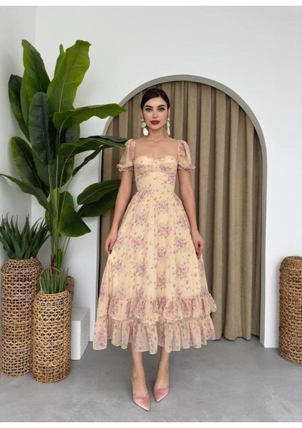 Şifon Kumaş Dijital Desen Baskılı Elbise indirimleri