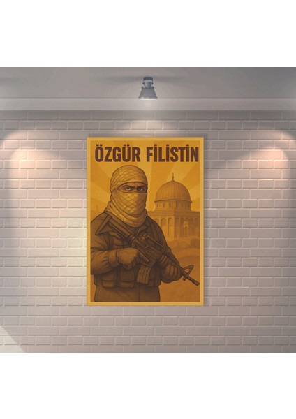 Özgür Filistin Retro Mdf Duvar Dekarasyon Tablosu