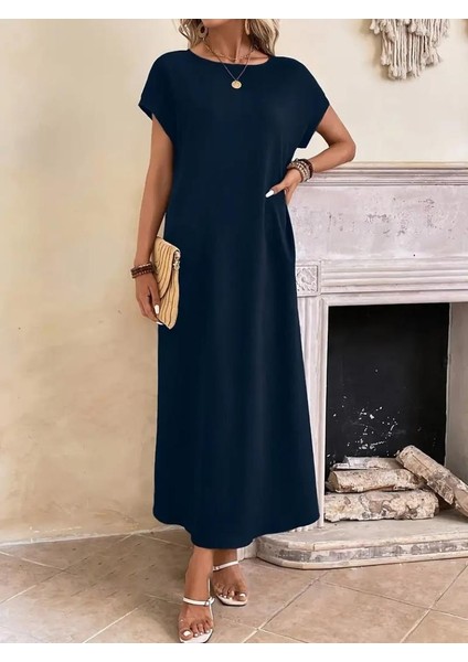 Kadın Uzun Kollu Yakası Açık Viskon Elbise fiyatları