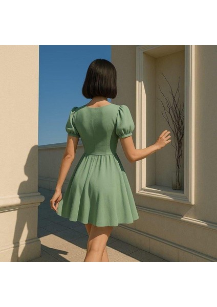 Kadın Dalgıç Kumaş Kalp Yaka Elbise fiyatları