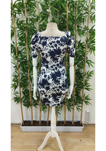 Kadın Kısa Kollu Kruvaze Yakalı Çiçek Baskılı Süprem Elbise indirimleri