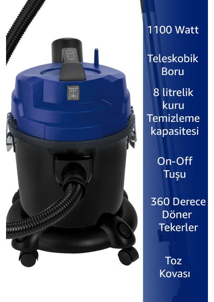 Neto VC20 Kazanlı Süpürge Mavi