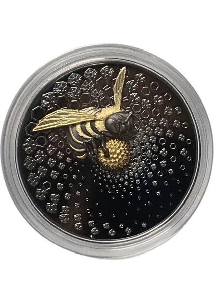 Agakulche Parlak Arı 2023 Altın Kaplama Gümüş Sikke Coin