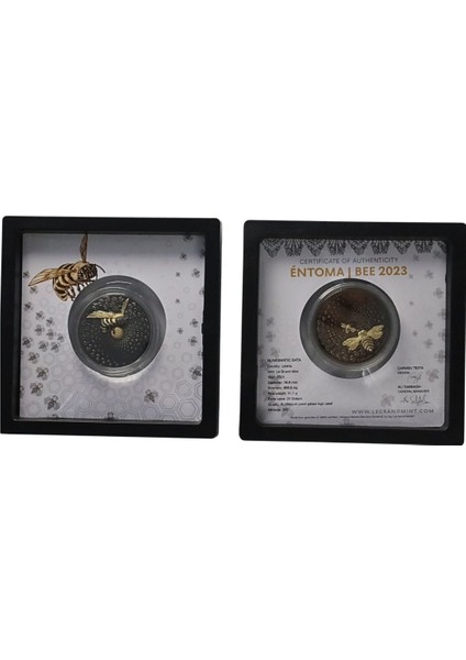 Agakulche Parlak Arı 2023 Altın Kaplama Gümüş Sikke Coin