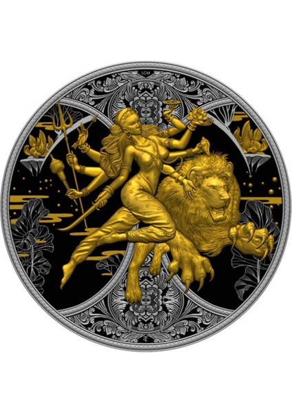 Agakulche Durga Rutenyum 2024 Altın Kaplama Gümüş Sikke Coin
