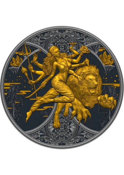 Agakulche Durga Rutenyum 2024 Altın Kaplama Gümüş Sikke Coin