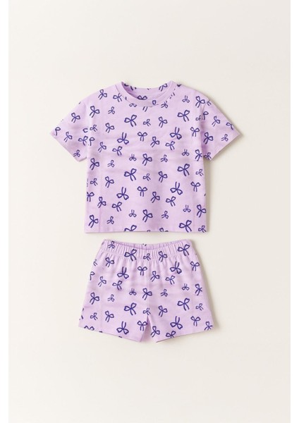 Kız Çocuk %100 Pamuk Kurdela Desenli Şortlu Takım (3-4 Yaş 8-9 Yaş) fiyatları