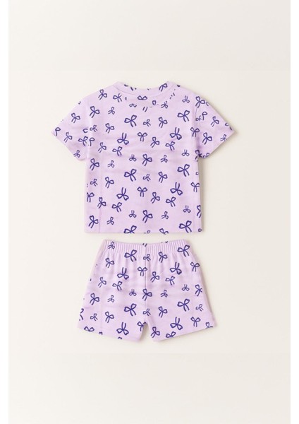 Kız Çocuk %100 Pamuk Kurdela Desenli Şortlu Takım (3-4 Yaş 8-9 Yaş) modelleri