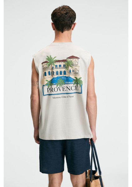 Phase Erkek Baskı Detaylı Bisiklet Yaka Oversize Fit Bej T-Shirt fırsatları