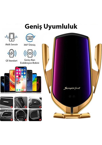 Ally R2 Qi 10W Kablosuz Şarjlı Havalandırma Araç Telefon TUTUCU-(5775) - NTR5631-2859 fırsatları