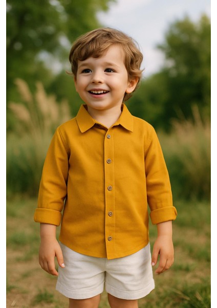 Erkek Çocuk %100 Pamuk Basic Gömlek (2-3 Yaş 8-9 Yaş)
