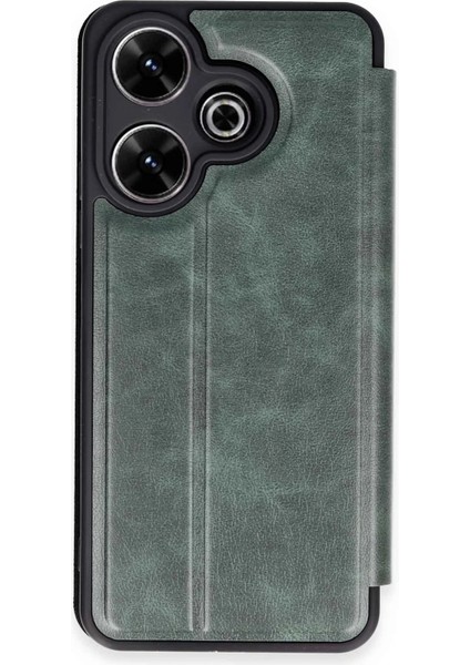 Xiaomi Redmi 13 4g Kılıf Flip Cover - Koyu Yeşil Svlrs