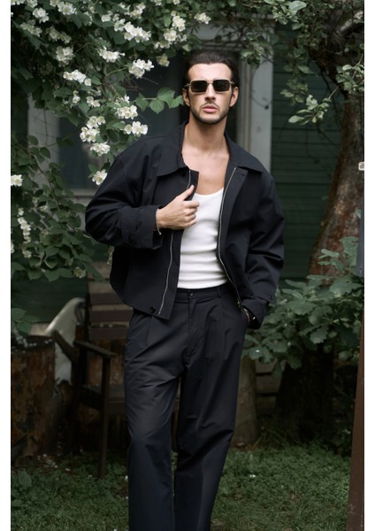 Sergio Kemer Detay Siyah Erkek Ceket