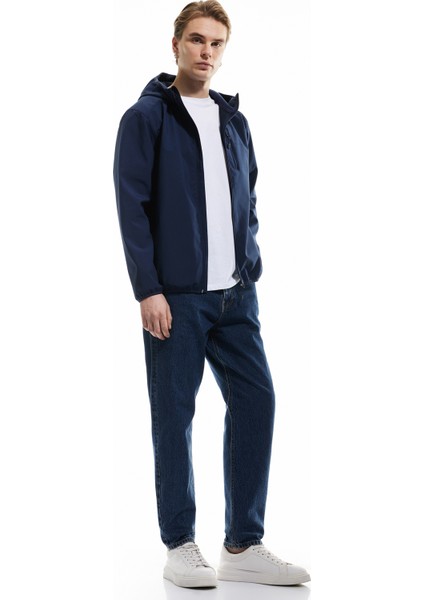 Yeni Sezon Fermuarlı Cepli Uzun Kollu Slim Fit Kapşonlu Mevsimlik Ceket